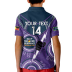 Custom NRL Storm NAIDOC Week Kid Polo Shirt Keep The Fire Burning Indigenous Art