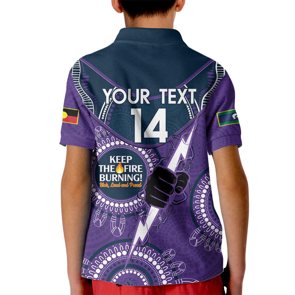 Custom NRL Storm NAIDOC Week Kid Polo Shirt Keep The Fire Burning Indigenous Art
