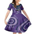 Custom NRL Storm NAIDOC Week Kid Short Sleeve Dress Keep The Fire Burning Indigenous Art