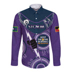 Custom NRL Storm NAIDOC Week Long Sleeve Button Shirt Keep The Fire Burning Indigenous Art