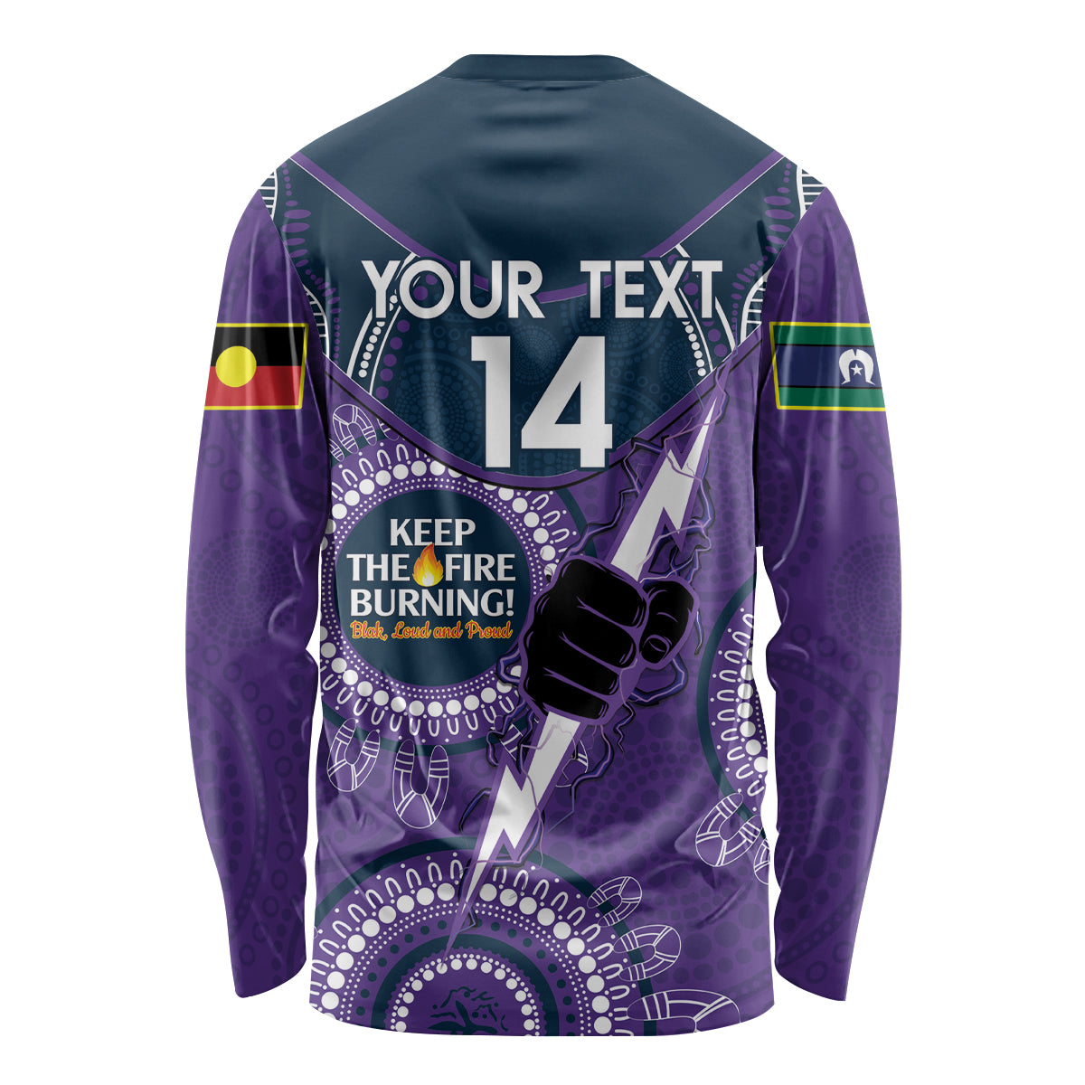 Custom NRL Storm NAIDOC Week Long Sleeve Shirt Keep The Fire Burning Indigenous Art