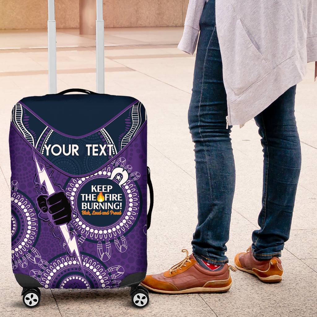 Custom NRL Storm NAIDOC Week Luggage Cover Keep The Fire Burning Indigenous Art
