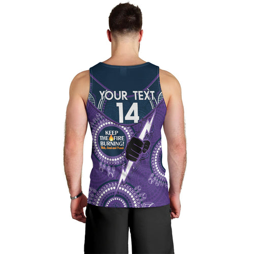 Custom NRL Storm NAIDOC Week Men Tank Top Keep The Fire Burning Indigenous Art