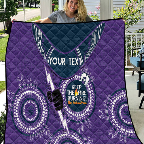 Custom NRL Storm NAIDOC Week Quilt Keep The Fire Burning Indigenous Art