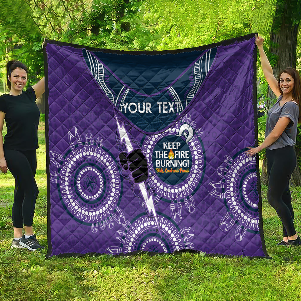 Custom NRL Storm NAIDOC Week Quilt Keep The Fire Burning Indigenous Art