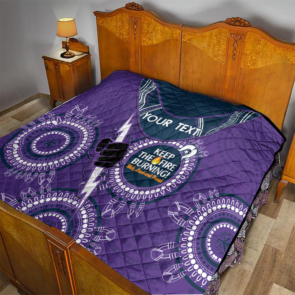 Custom NRL Storm NAIDOC Week Quilt Keep The Fire Burning Indigenous Art
