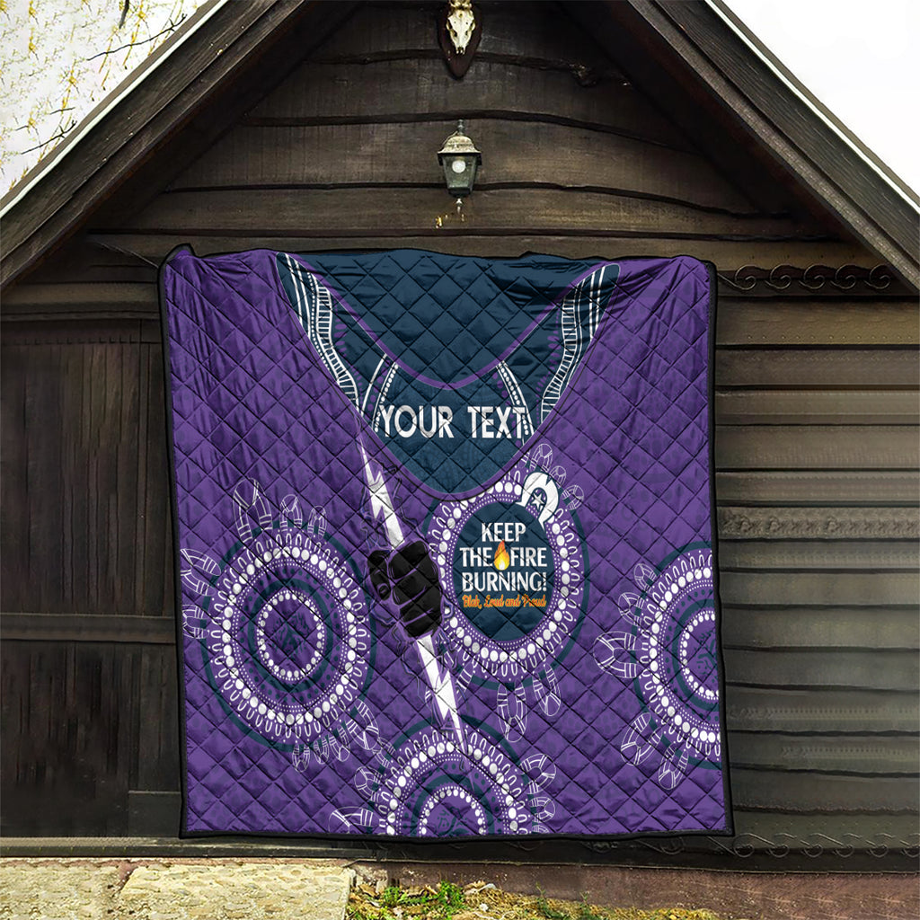 Custom NRL Storm NAIDOC Week Quilt Keep The Fire Burning Indigenous Art
