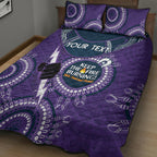 Custom NRL Storm NAIDOC Week Quilt Bed Set Keep The Fire Burning Indigenous Art