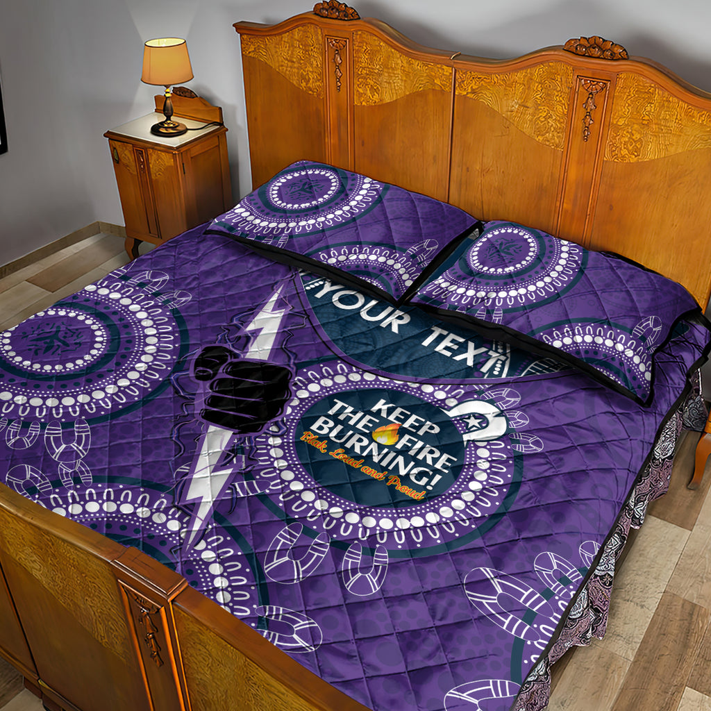 Custom NRL Storm NAIDOC Week Quilt Bed Set Keep The Fire Burning Indigenous Art