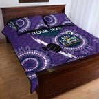 Custom NRL Storm NAIDOC Week Quilt Bed Set Keep The Fire Burning Indigenous Art