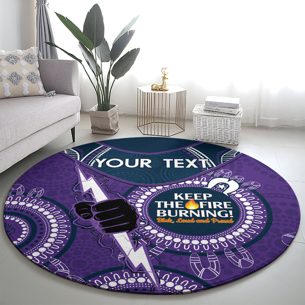 Custom NRL Storm NAIDOC Week Round Carpet Keep The Fire Burning Indigenous Art