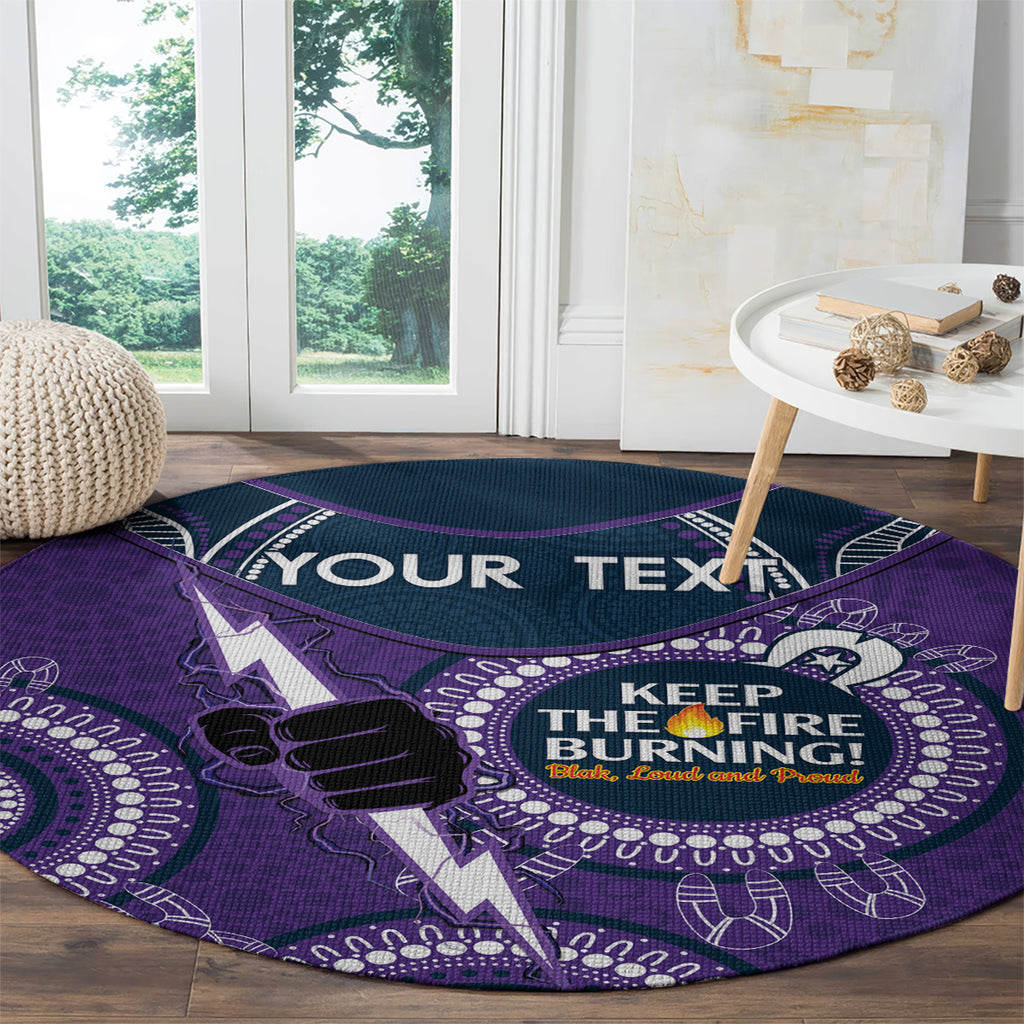Custom NRL Storm NAIDOC Week Round Carpet Keep The Fire Burning Indigenous Art