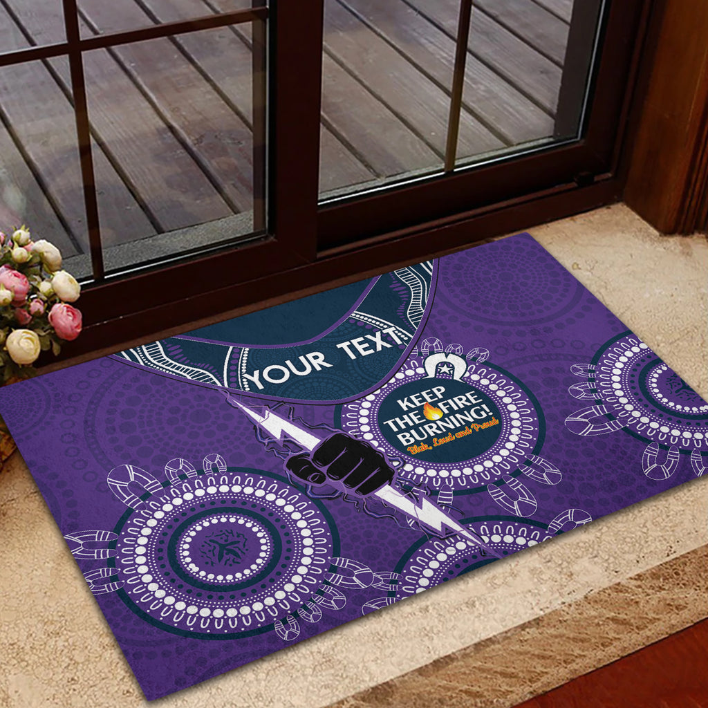 Custom NRL Storm NAIDOC Week Rubber Doormat Keep The Fire Burning Indigenous Art