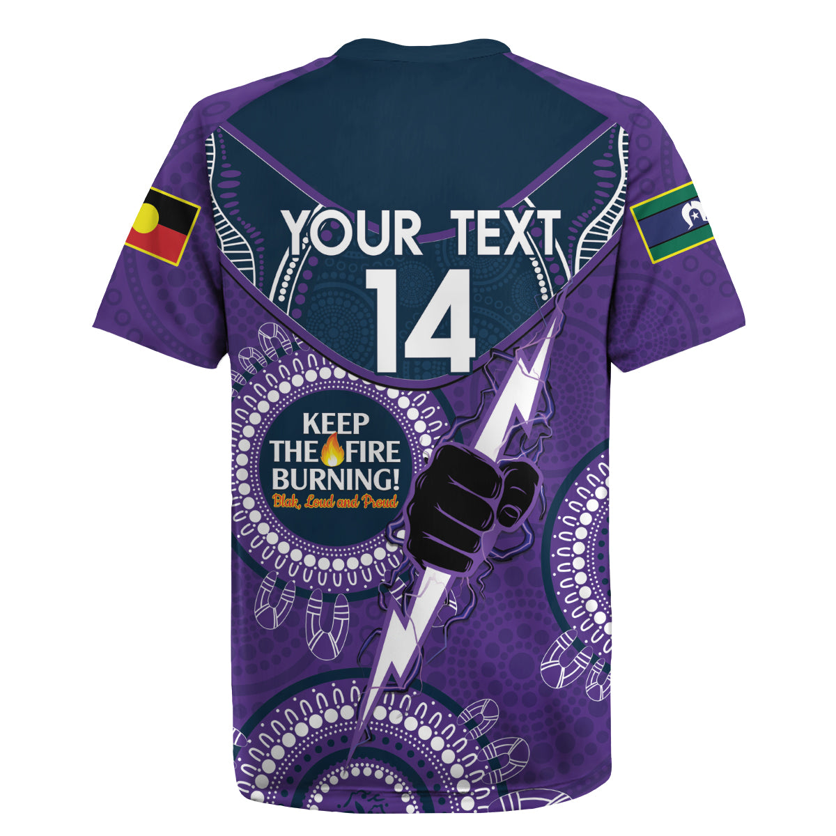 Custom NRL Storm NAIDOC Week Rugby Jersey Keep The Fire Burning Indigenous Art