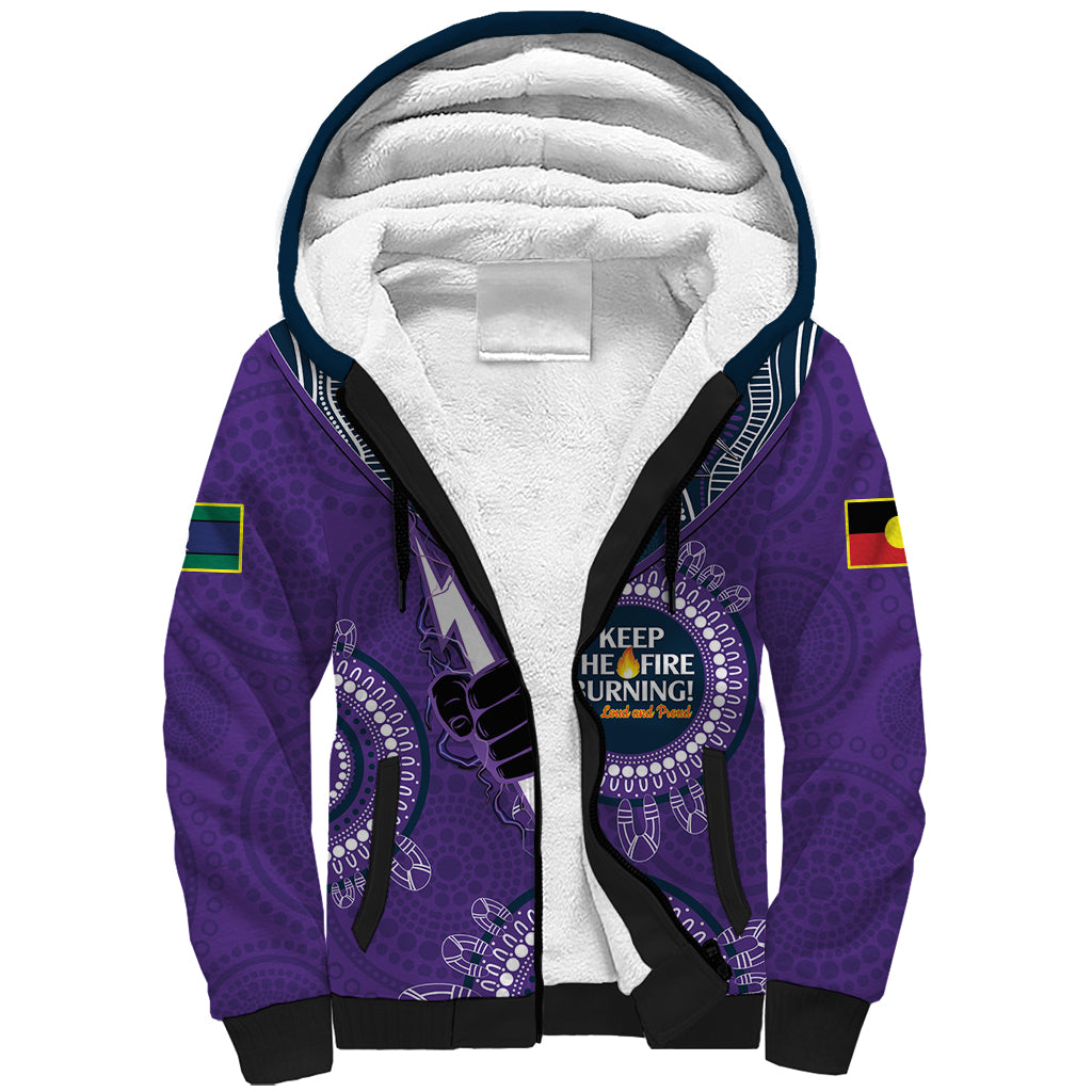 Custom NRL Storm NAIDOC Week Sherpa Hoodie Keep The Fire Burning Indigenous Art