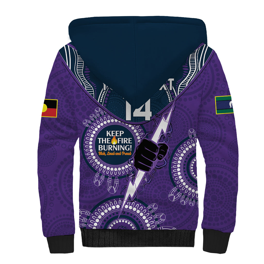 Custom NRL Storm NAIDOC Week Sherpa Hoodie Keep The Fire Burning Indigenous Art