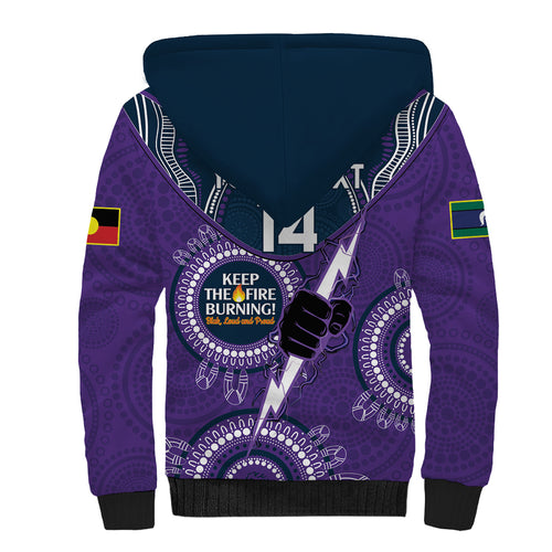 Custom NRL Storm NAIDOC Week Sherpa Hoodie Keep The Fire Burning Indigenous Art
