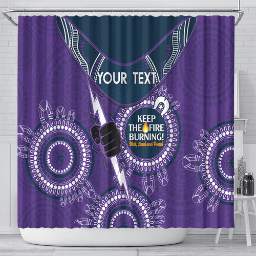 Custom NRL Storm NAIDOC Week Shower Curtain Keep The Fire Burning Indigenous Art