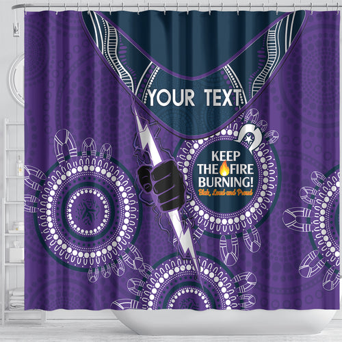 Custom NRL Storm NAIDOC Week Shower Curtain Keep The Fire Burning Indigenous Art
