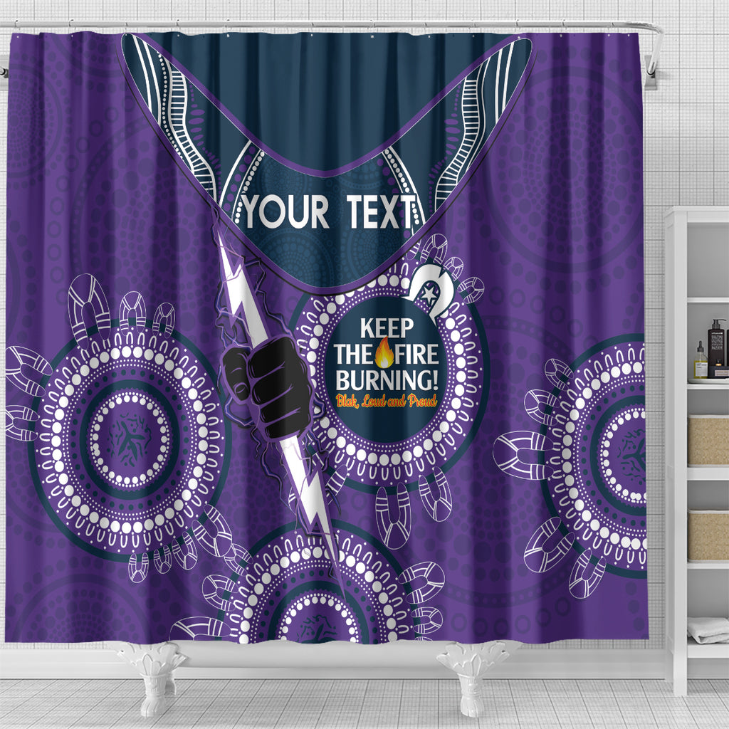 Custom NRL Storm NAIDOC Week Shower Curtain Keep The Fire Burning Indigenous Art
