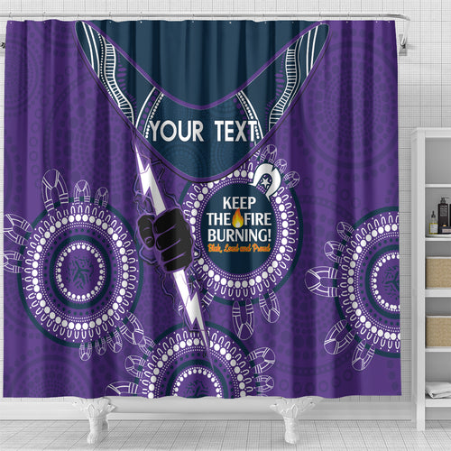 Custom NRL Storm NAIDOC Week Shower Curtain Keep The Fire Burning Indigenous Art