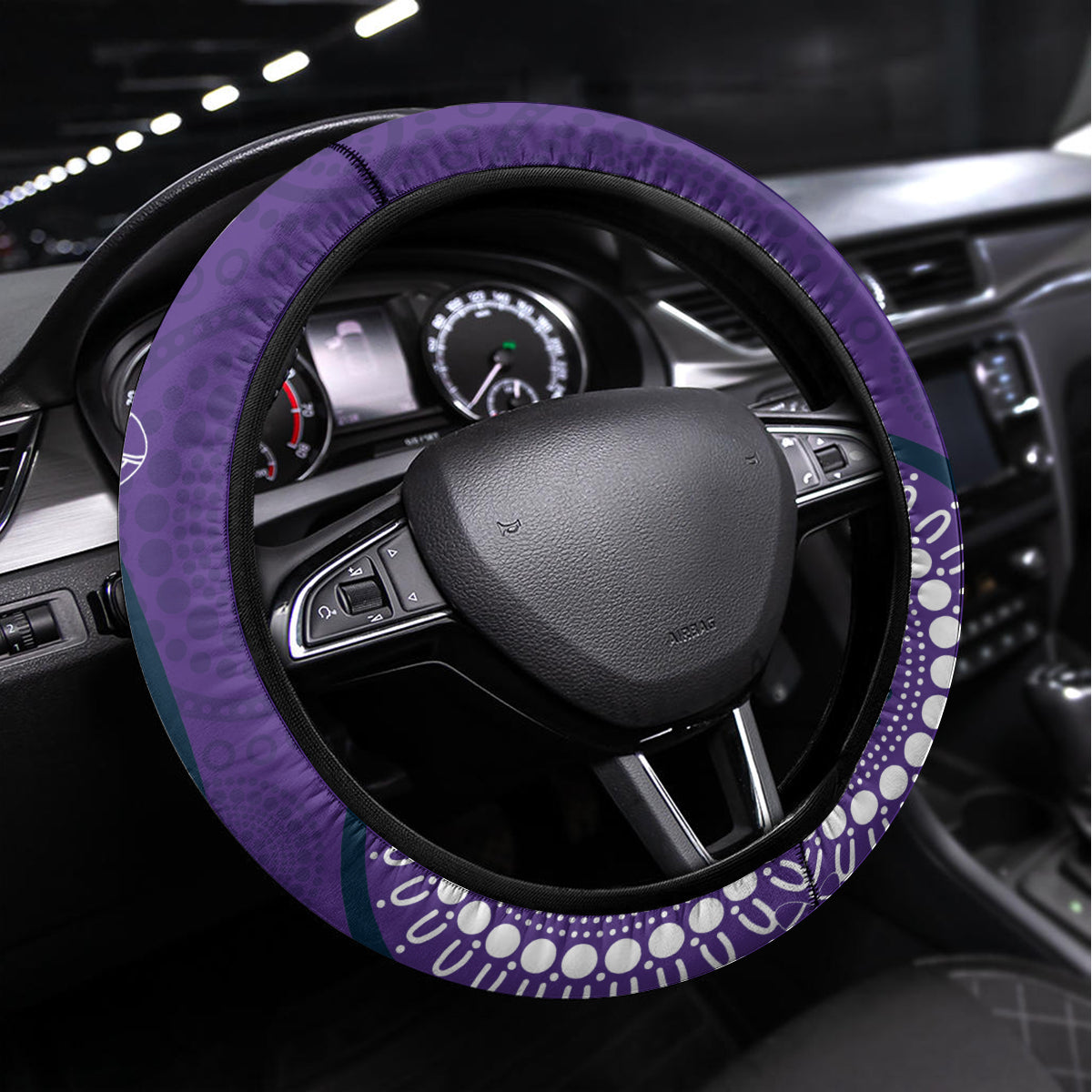 NRL Storm NAIDOC Week Steering Wheel Cover Keep The Fire Burning Indigenous Art