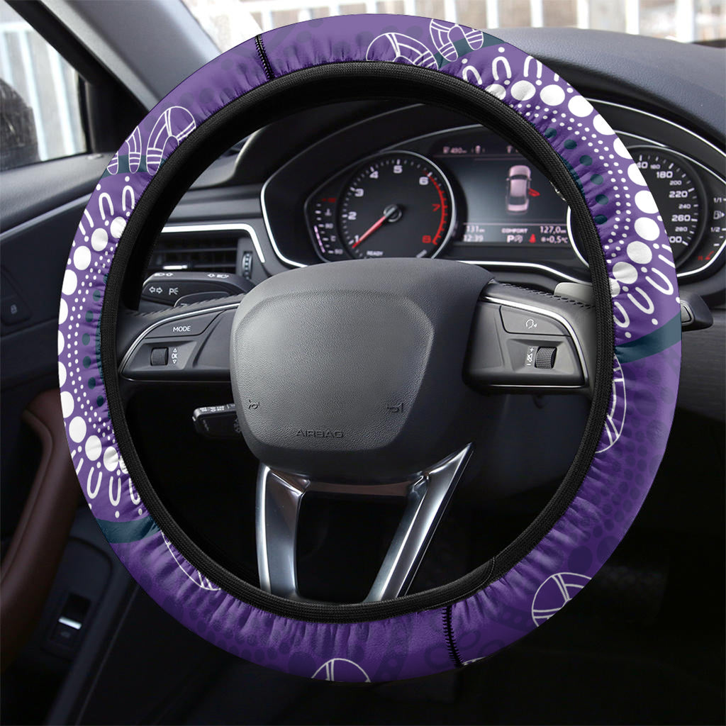 NRL Storm NAIDOC Week Steering Wheel Cover Keep The Fire Burning Indigenous Art
