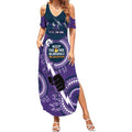 Custom NRL Storm NAIDOC Week Summer Maxi Dress Keep The Fire Burning Indigenous Art