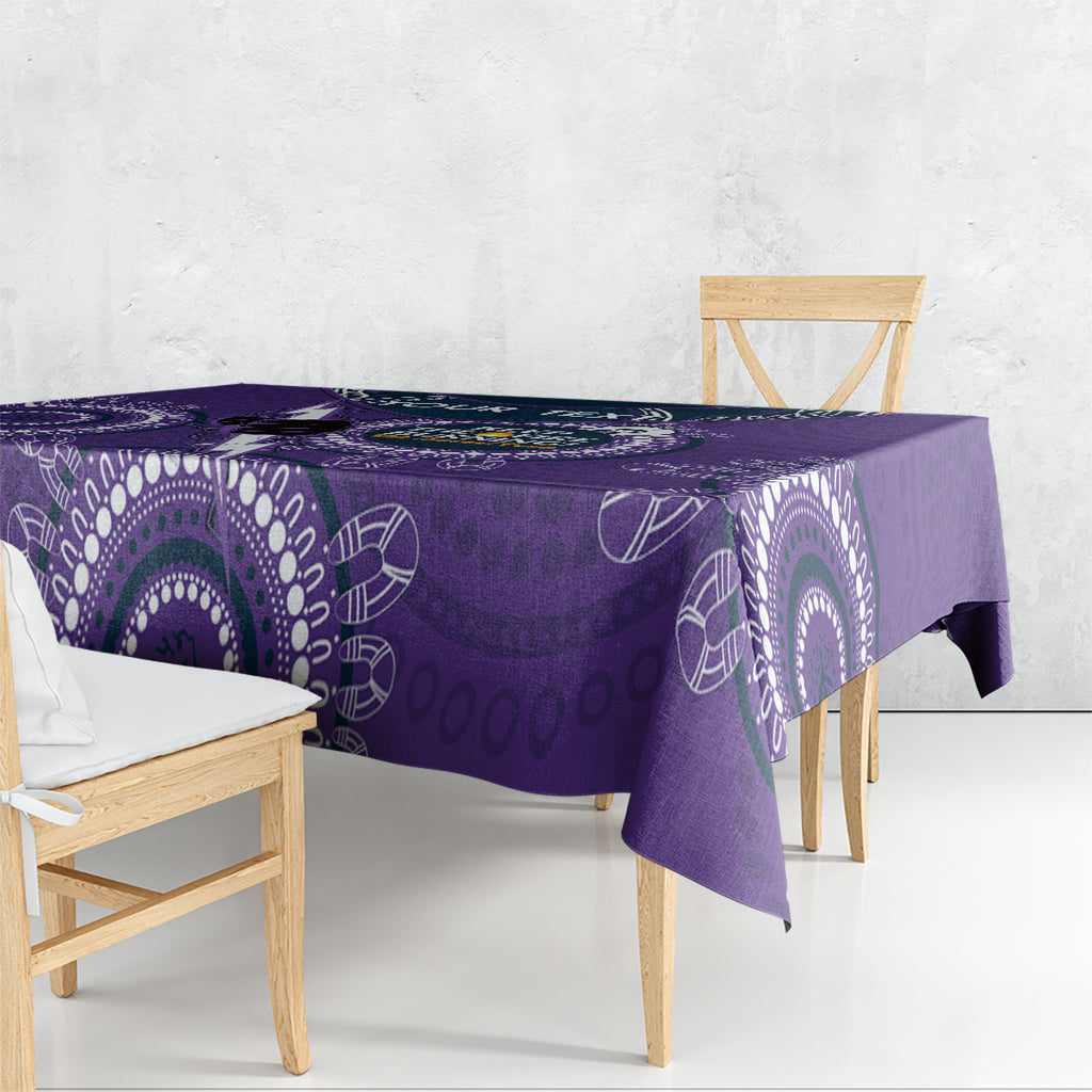 Custom NRL Storm NAIDOC Week Tablecloth Keep The Fire Burning Indigenous Art