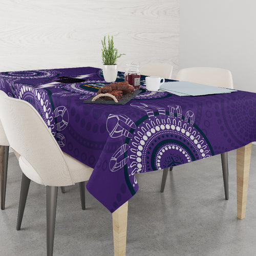 Custom NRL Storm NAIDOC Week Tablecloth Keep The Fire Burning Indigenous Art