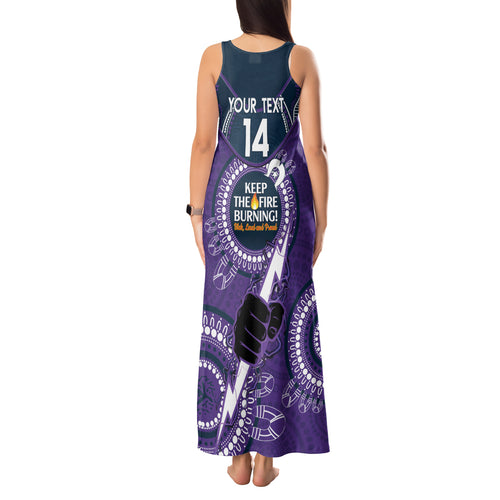 Custom NRL Storm NAIDOC Week Tank Maxi Dress Keep The Fire Burning Indigenous Art