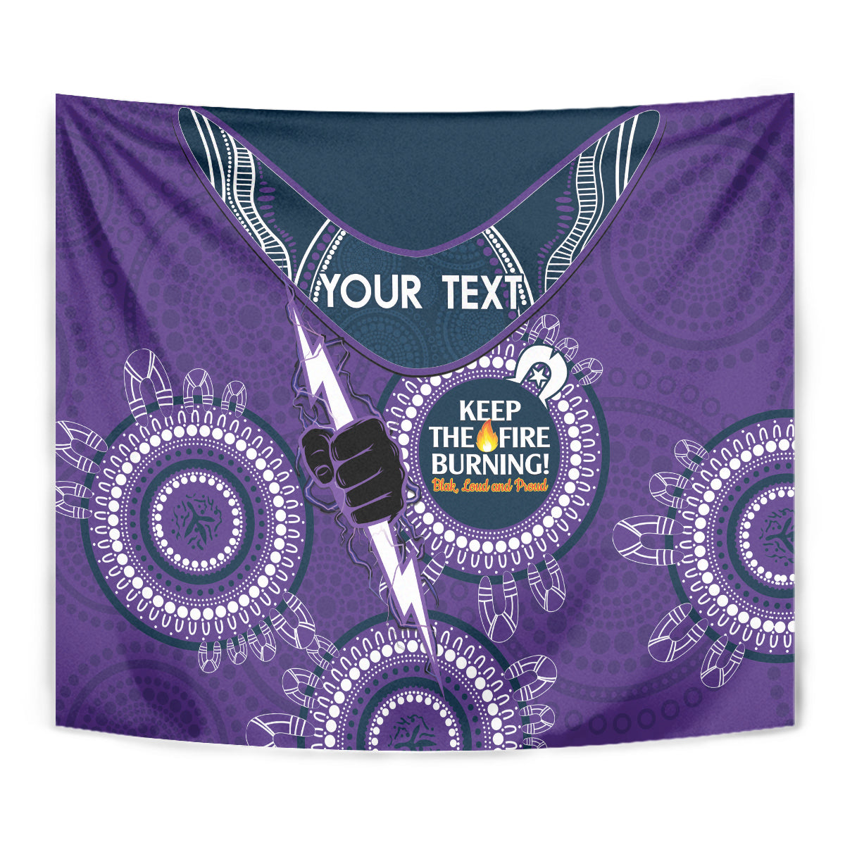 Custom NRL Storm NAIDOC Week Tapestry Keep The Fire Burning Indigenous Art