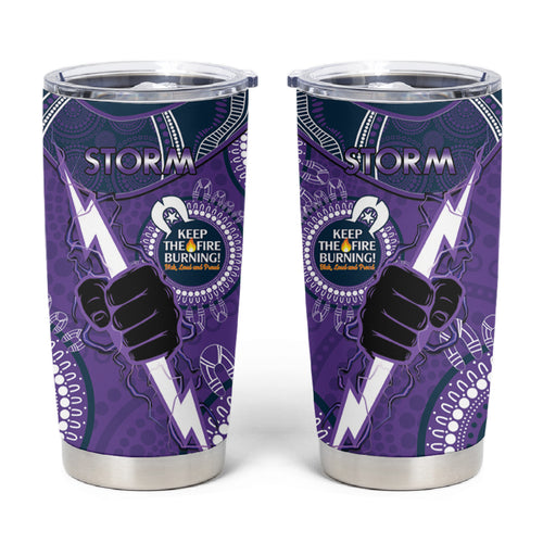 NRL Storm NAIDOC Week Tumbler Cup Keep The Fire Burning Indigenous Art