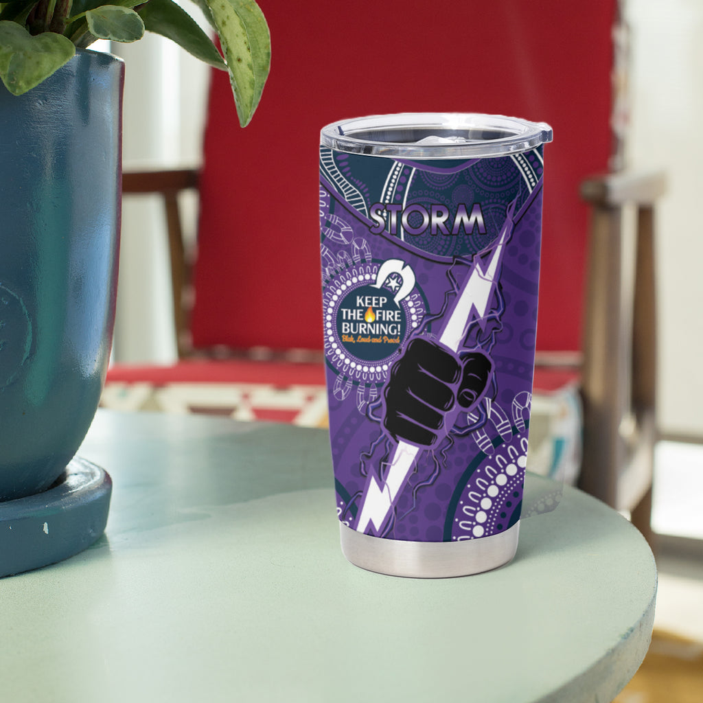 NRL Storm NAIDOC Week Tumbler Cup Keep The Fire Burning Indigenous Art