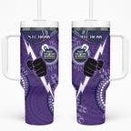 NRL Storm NAIDOC Week Tumbler With Handle Keep The Fire Burning Indigenous Art