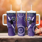 NRL Storm NAIDOC Week Tumbler With Handle Keep The Fire Burning Indigenous Art