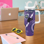 NRL Storm NAIDOC Week Tumbler With Handle Keep The Fire Burning Indigenous Art