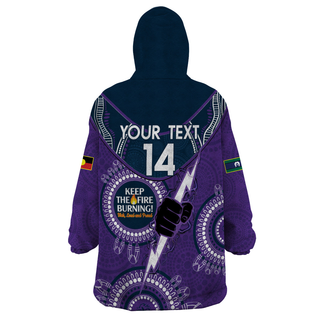 Custom NRL Storm NAIDOC Week Wearable Blanket Hoodie Keep The Fire Burning Indigenous Art