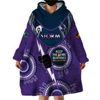 Custom NRL Storm NAIDOC Week Wearable Blanket Hoodie Keep The Fire Burning Indigenous Art