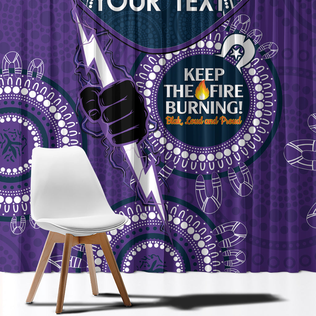 Custom NRL Storm NAIDOC Week Window Curtain Keep The Fire Burning Indigenous Art