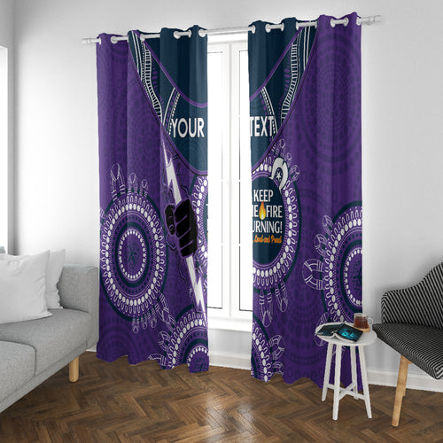 Custom NRL Storm NAIDOC Week Window Curtain Keep The Fire Burning Indigenous Art