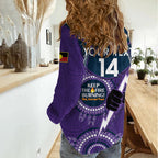 Custom NRL Storm NAIDOC Week Women Casual Shirt Keep The Fire Burning Indigenous Art