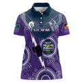 Custom NRL Storm NAIDOC Week Women Polo Shirt Keep The Fire Burning Indigenous Art