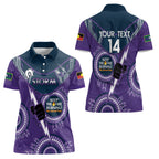 Custom NRL Storm NAIDOC Week Women Polo Shirt Keep The Fire Burning Indigenous Art