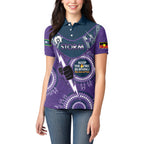 Custom NRL Storm NAIDOC Week Women Polo Shirt Keep The Fire Burning Indigenous Art