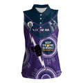 Custom NRL Storm NAIDOC Week Women Sleeveless Polo Shirt Keep The Fire Burning Indigenous Art