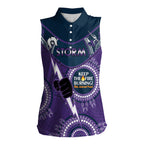 Custom NRL Storm NAIDOC Week Women Sleeveless Polo Shirt Keep The Fire Burning Indigenous Art