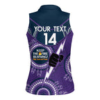 Custom NRL Storm NAIDOC Week Women Sleeveless Polo Shirt Keep The Fire Burning Indigenous Art