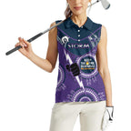 Custom NRL Storm NAIDOC Week Women Sleeveless Polo Shirt Keep The Fire Burning Indigenous Art