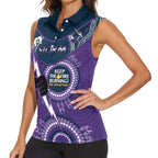 Custom NRL Storm NAIDOC Week Women Sleeveless Polo Shirt Keep The Fire Burning Indigenous Art